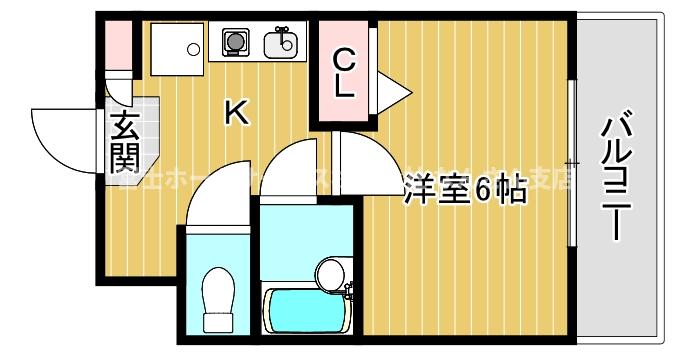 実際の部屋は上下反転になります。