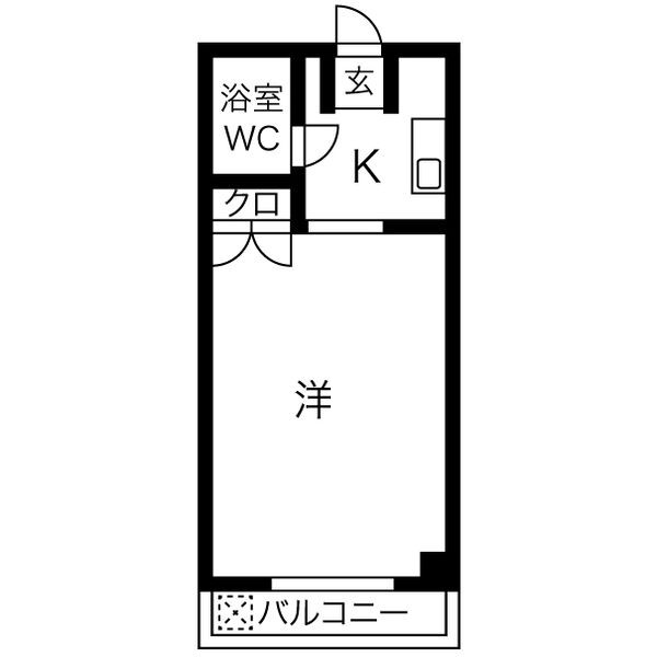 1Kのお部屋です