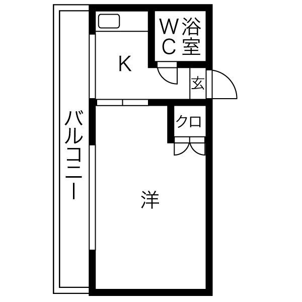 1Kのお部屋です