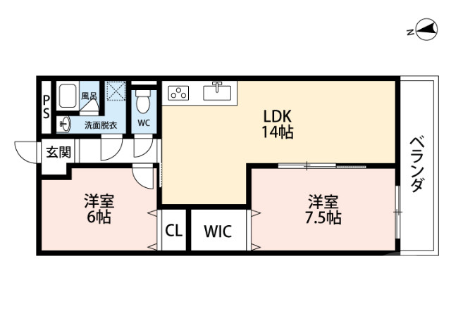 南向きのお部屋です