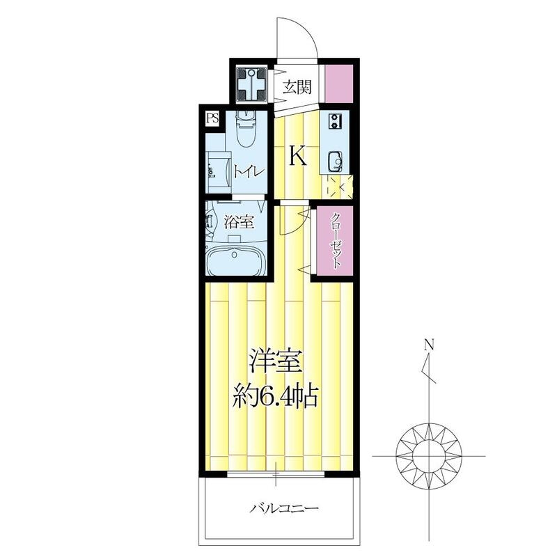 1K 洋室6.4帖