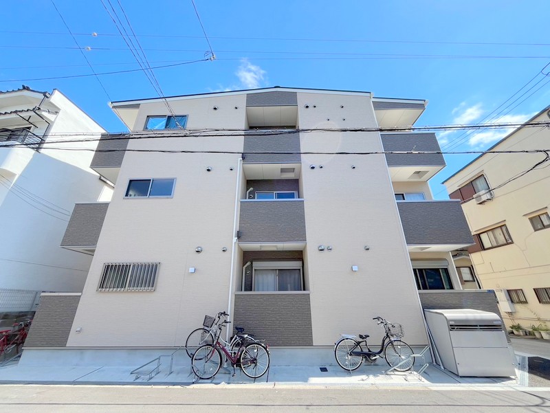 大阪市東住吉区湯里４丁目の賃貸アパートの外観