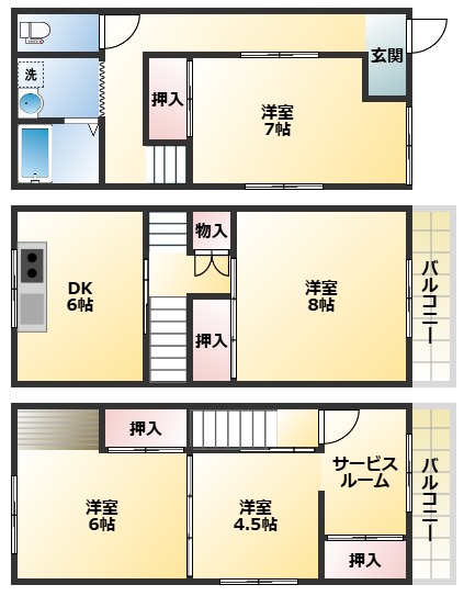 -階の間取り図