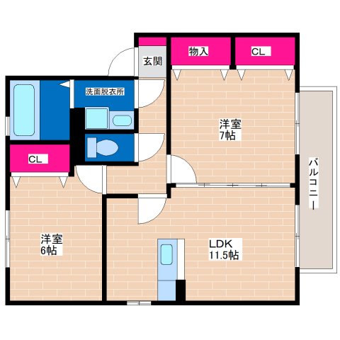 2階の間取り図