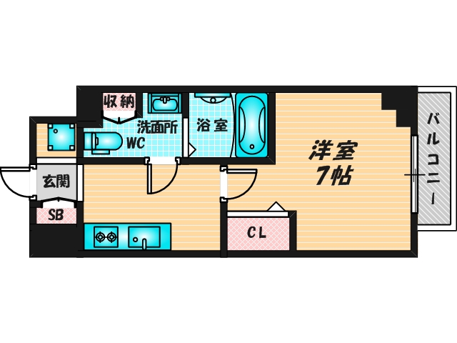 ゆったりくつろげる単身さん向けの間取り。