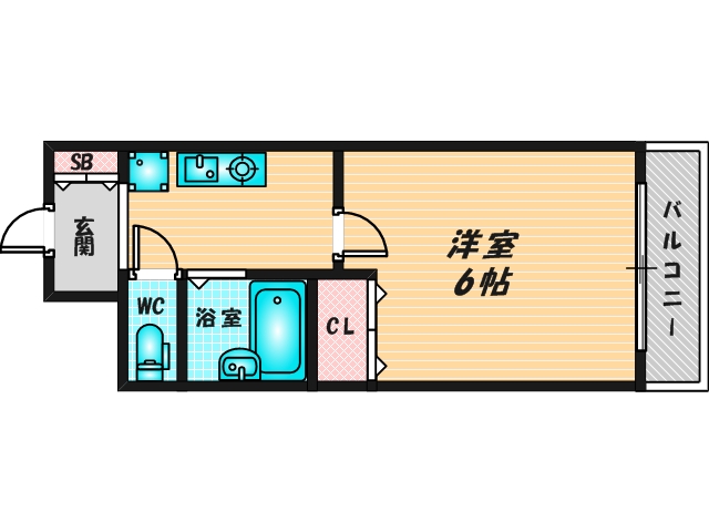 バス・トイレがセパレート、収納がある住みやすい間取りです。