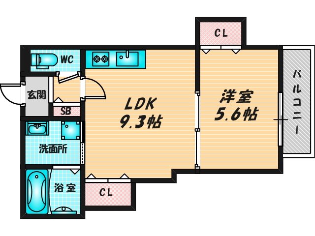 ゆったりくつろげる単身さん向けの間取り。