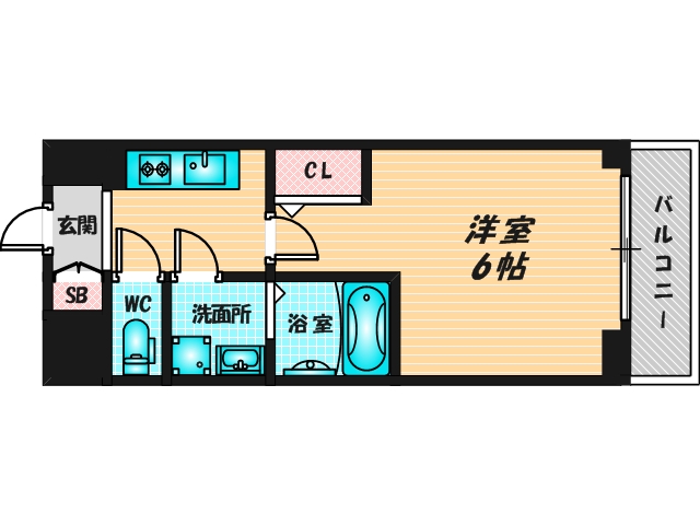 ゆったりくつろげる単身さん向けの間取り。