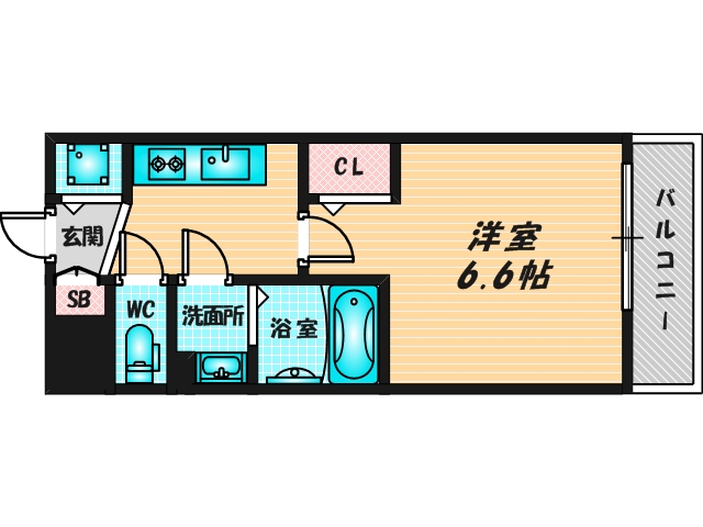 ゆったりくつろげる単身さん向けの間取り。