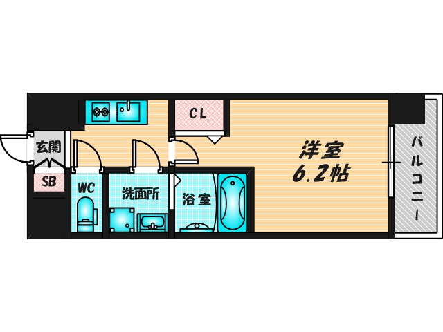ゆったりくつろげる単身さん向けの間取り。