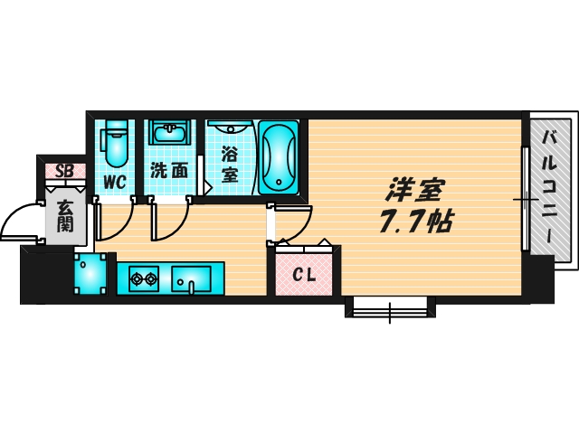 シンプルな単身さん向きのマンションです。 