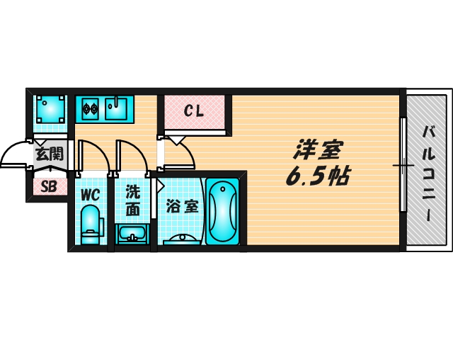 ゆったりくつろげる単身さん向けの間取り。 