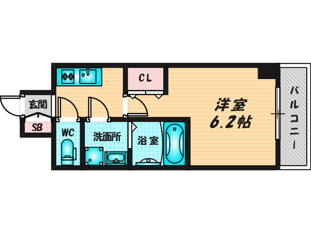 ゆったりくつろげる単身さん向けの間取り。 