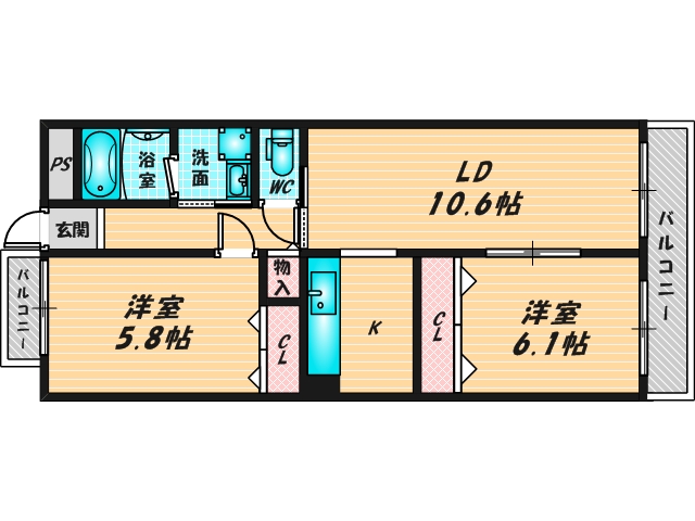 セパレートでファミリーさんにおススメの間取です。