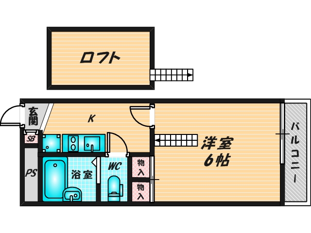 バス・トイレがセパレート、収納がある住みやすい間取りです。 