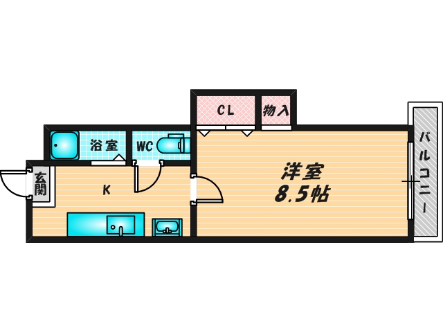 バス・トイレがセパレート、収納がある住みやすい間取りです。 