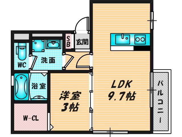 バス・トイレがセパレート、収納がある住みやすい間取りです。 
