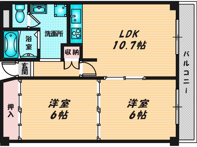 セパレートでファミリーさんにおススメの間取です。 