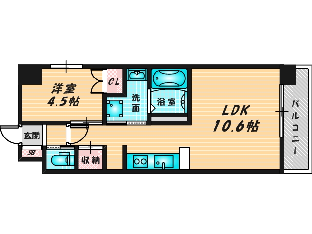 初めての1人暮らしにピッタリのコンパクトな間取です。 