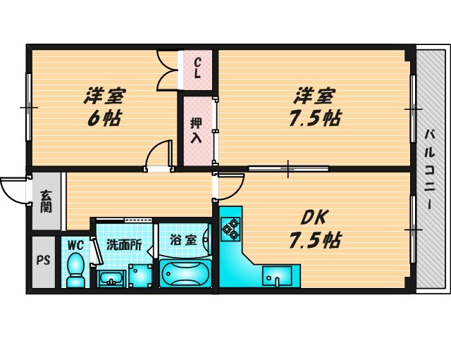 新婚さんにピッタリ。使いやすいゆったりとした間取り。 