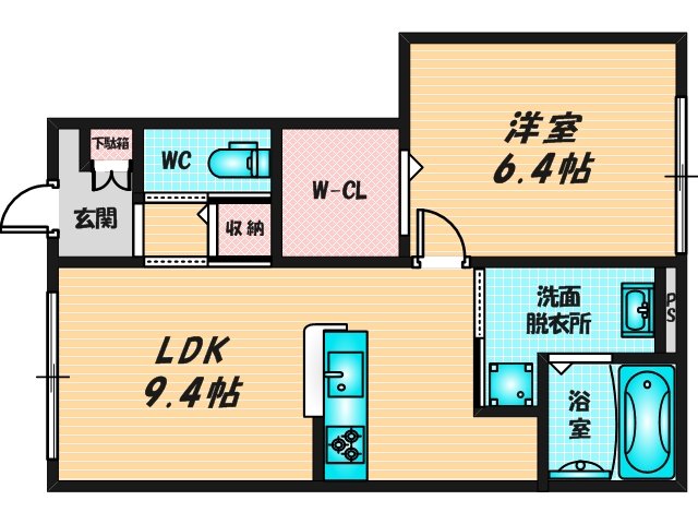バス・トイレがセパレート、収納がある住みやすい間取りです。 
