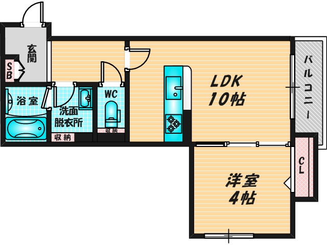 バス・トイレがセパレート、収納がある住みやすい間取りです。 