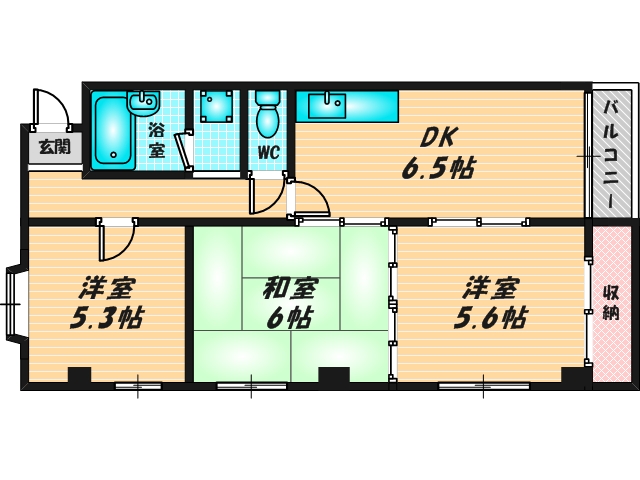 和室のあるゆったりした間取です。一度ご覧ください。