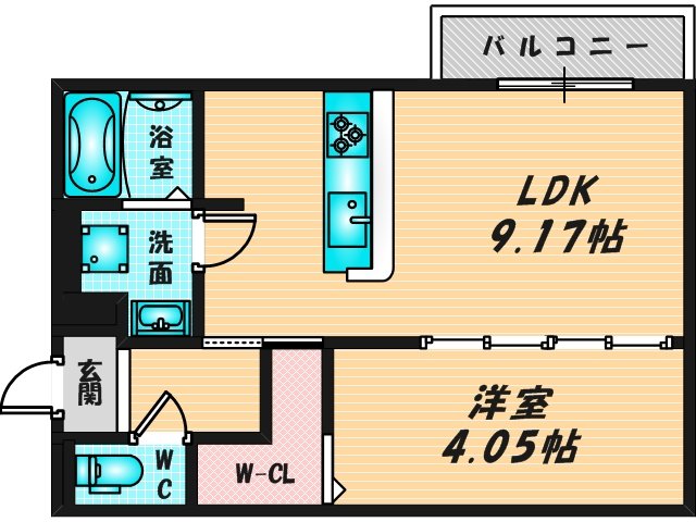 広いリビングが特徴のお部屋です。