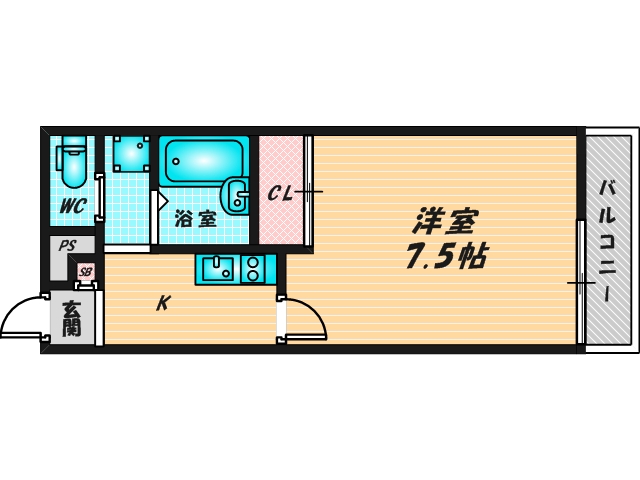 バス・トイレがセパレート、収納がある住みやすい間取りです。 