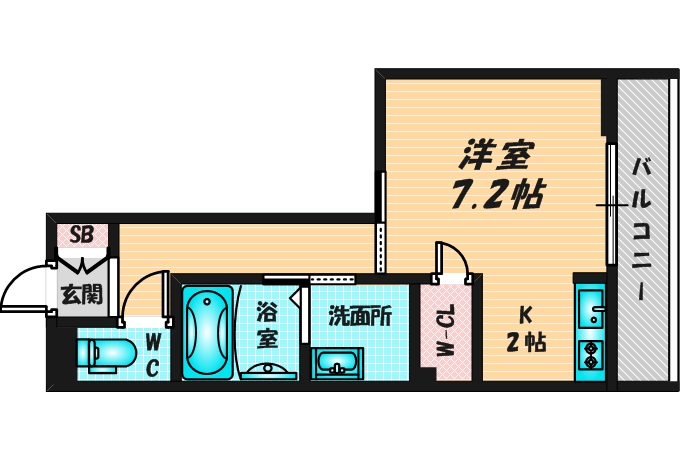 シンプルな単身さん向きのマンションです。 