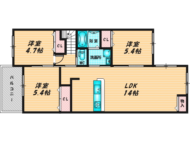お子さんの遊ぶスペースもしっかり確保された間取りです。