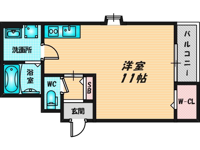 ゆったりくつろげる単身さん向けの間取り。 