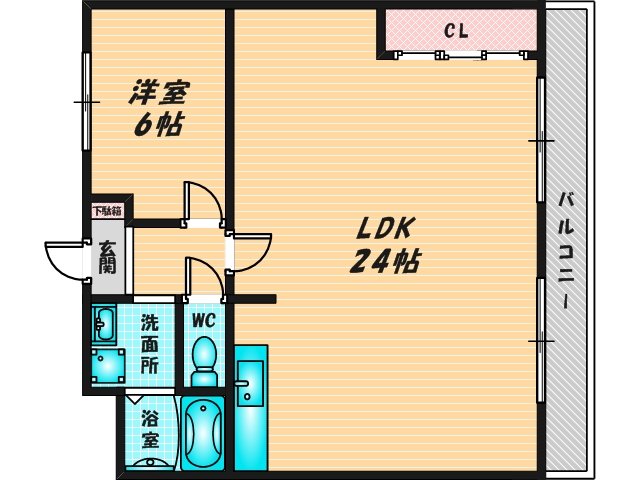 広いリビングが特徴のお部屋です。