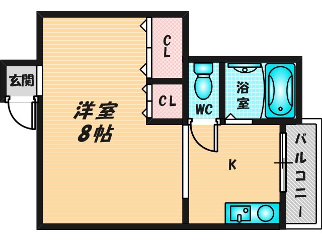 ゆったりくつろげる単身さん向けの間取り。