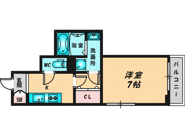 ゆったりくつろげる単身さん向けの間取り。 