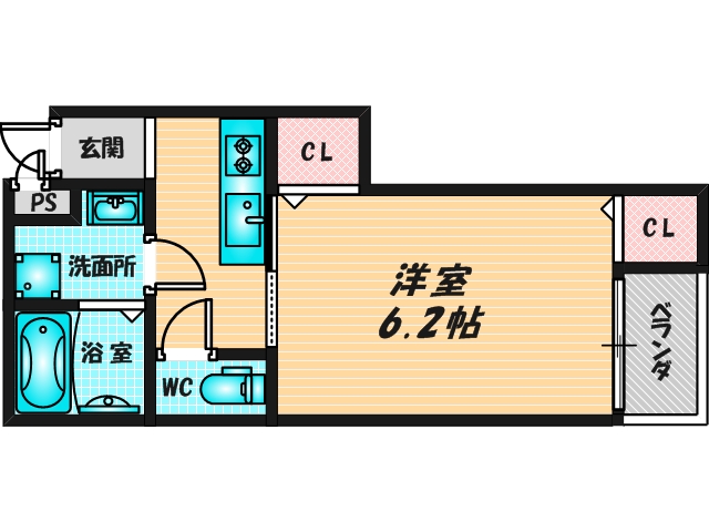 ゆったりくつろげる単身さん向けの間取り。