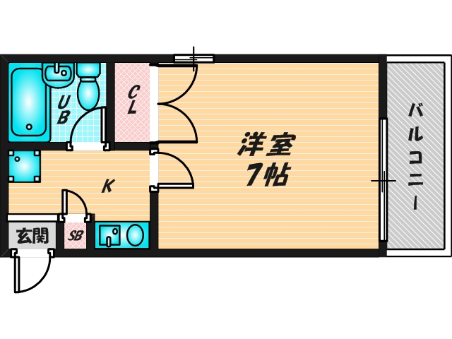 シンプルな単身さん向きのマンションです。 