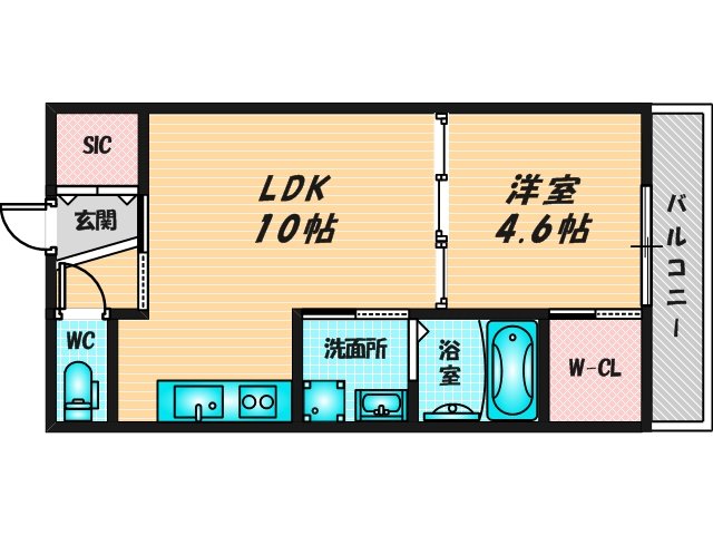 シンプルな単身さん向きのマンションです。 
