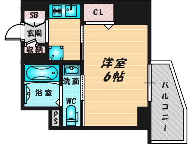 ゆったりくつろげる単身さん向けの間取り。 