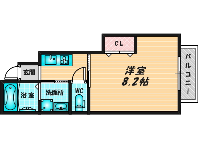 ゆったりくつろげる単身さん向けの間取り。