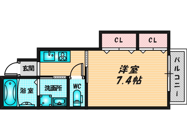 ゆったりくつろげる単身さん向けの間取り。