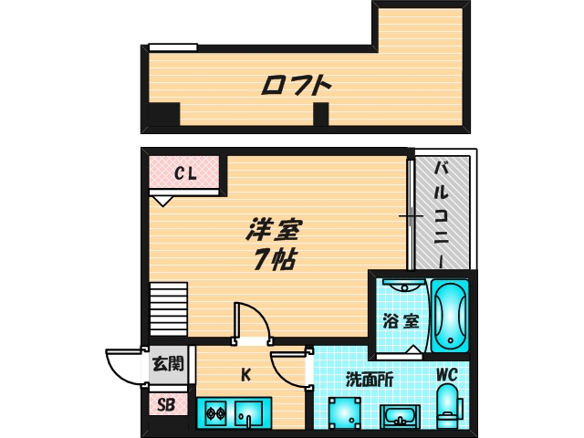 シンプルな単身さん向きのマンションです。 