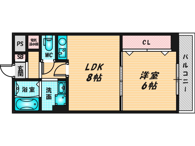 バス・トイレがセパレート、収納がある住みやすい間取りです。 