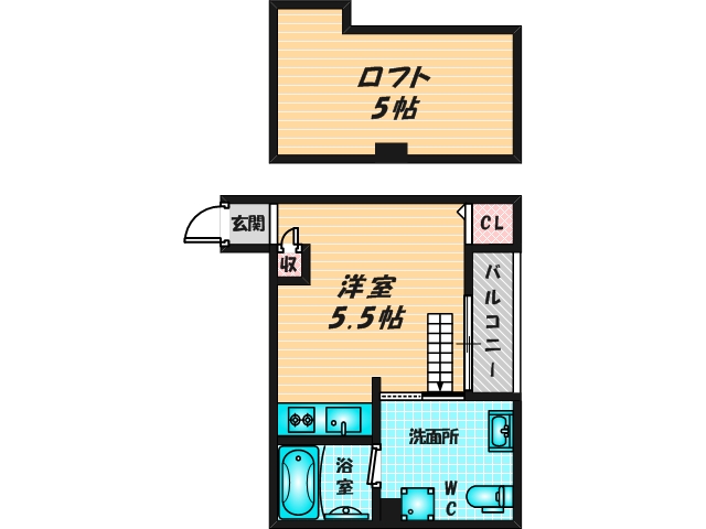 バス・トイレがセパレート、収納がある住みやすい間取りです。 