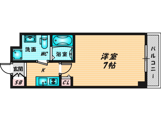 バス・トイレがセパレート、収納がある住みやすい間取りです。 