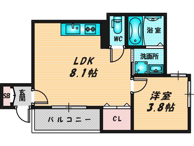 ゆったりくつろげる単身さん向けの間取り。 