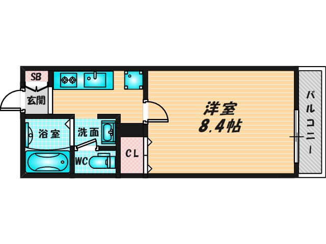 ゆったりくつろげる単身さん向けの間取り。 