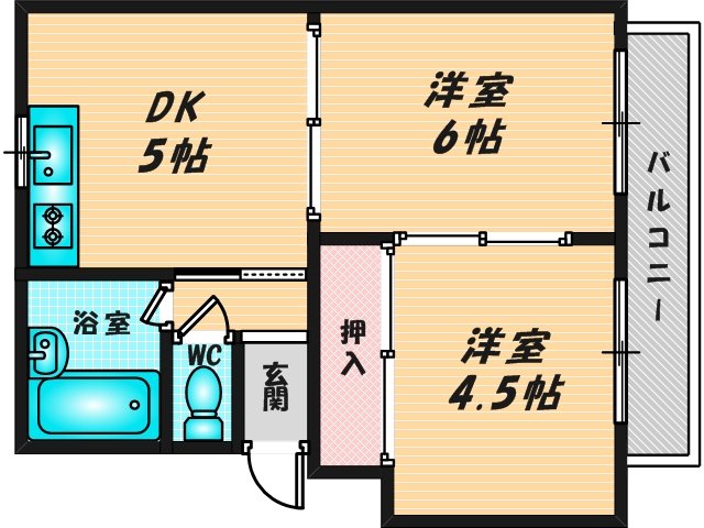 新婚さんにピッタリ。使いやすいゆったりとした間取り。 