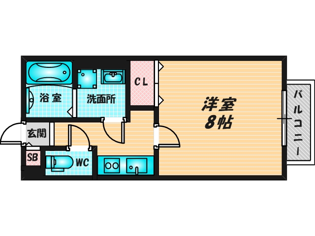 バス・トイレがセパレート、収納がある住みやすい間取りです。 