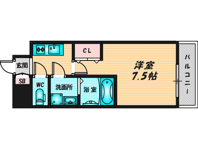 ゆったりくつろげる単身さん向けの間取り。 